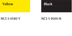 Yellow, NCS S 0580-Y, Black, NCS S 9000-N
